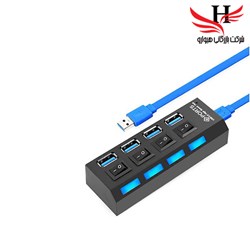 نمایش جزئیات برای هاب سیم دار 4 پورت کلیددار USB0.3 تصویر هاب سیم دار 4 پورت کلیددار USB0.3