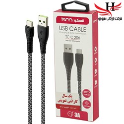 نمایش جزئیات برای کابل شارژ تايپ سی تسکو مدل TSCO-TCC206 تصویر کابل شارژ تايپ سی تسکو مدل TSCO-TCC206