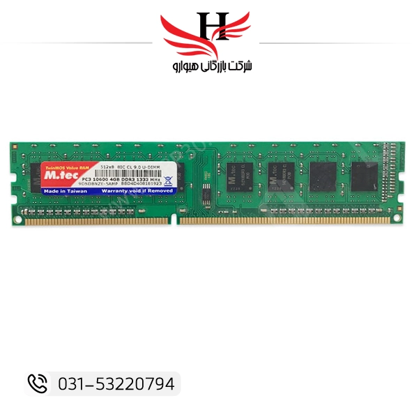 تصویر رم کامپيوتر استوک  TWINMOS 4GB DDR3