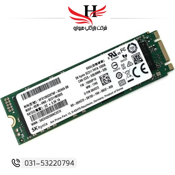 تصویر هارد اینترنال استوک 256 گیگ سه شیاره SSD SK-HUNIX GOLD P31 NVME