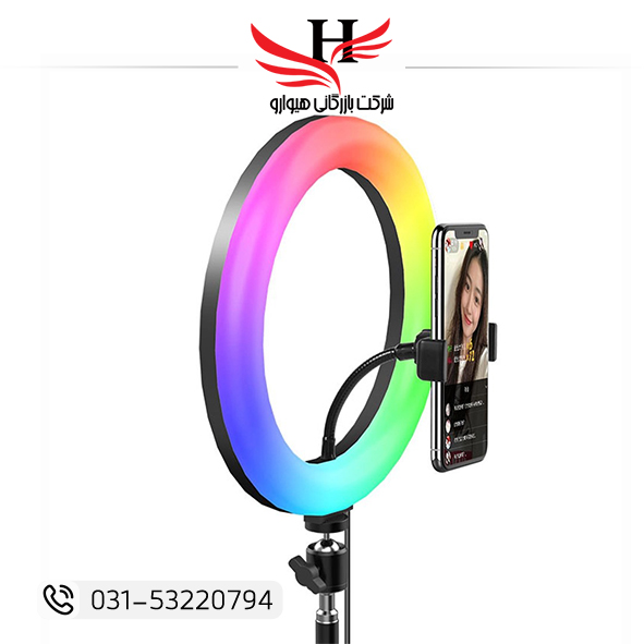 رینگ لایت RGB حرفه‌ای HAVIT ST7026 مناسب تولید محتوا، عکاسی، بلاگری و نورپردازی استودیویی