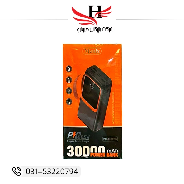 تصویر پاور بانک مانيکس  MANIX-30000MAH-MX775-66.5W