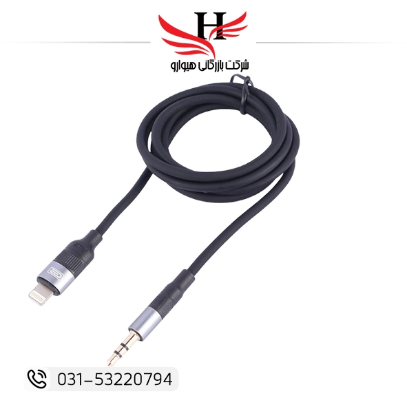 تصویر کابل تبدیل لایتینگ به AUX ارلدام مدل AUX54 طول 1 متر