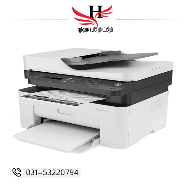 تصویر پرینتر چند کاره لیزری تک رنگ اچ پی مدل Laser MFP 139fnw با اتصال باسیم و بی سیم سایز چاپ A4