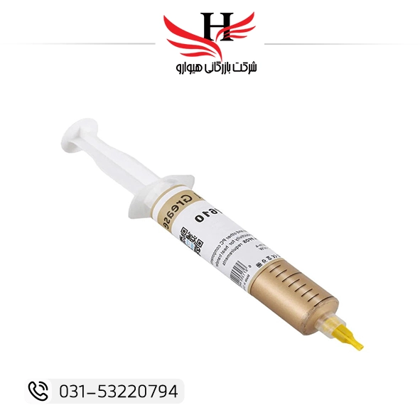 تصویر خمیر سیلیکون سرنگی بزرگ طلایی