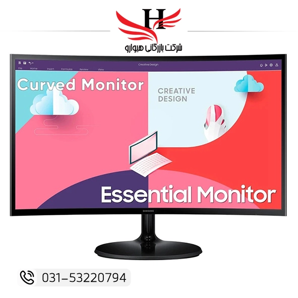 تصویر مانیتور خمیده 24 اینچ سامسونگ مدل Samsung-Essential LS24C360