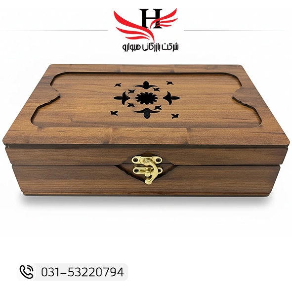 تصویر جعبه چوبی جواهرات سایز بزرگ کد 0014